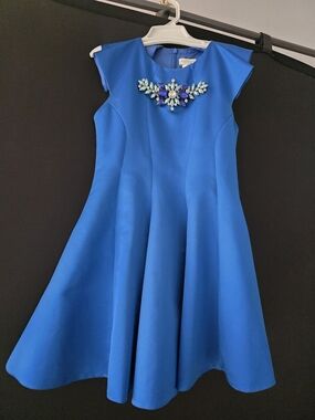 Charles David Royal Blue Jewel-Appliqué Formal Dress